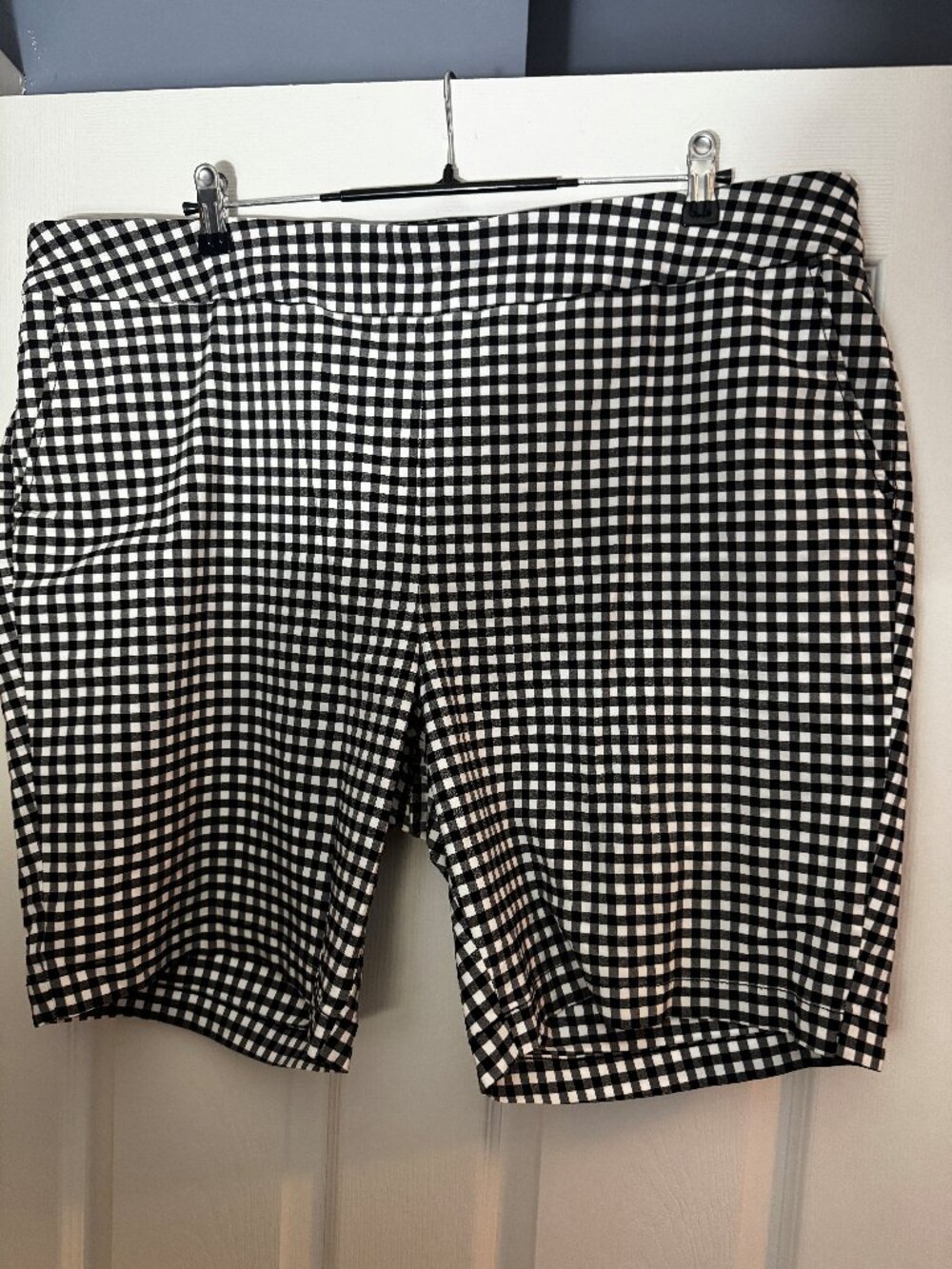Talbots Black and white Checked Flat Front Shorts 22W